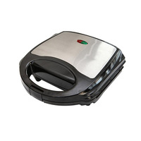 Gaufrier électrique automatique 2 tranches en acier inoxydable, antiadhésif, pour sandwichs, paninis, grillades et crêpes, usage domestique