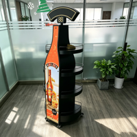 Exhibidor Metálico Personalizado con Ruedas y Portacarteles para Tiendas Minoristas, Cosméticos y Bebidas