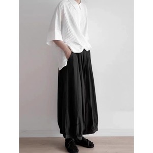 Blus Katun Campuran Bergaris Tekstur Asimetris Depan Model Prancis Chic Ukuran Besar (Plus Size) dan Oversize untuk Musim Panas 2026 Grosir - Product Image 3