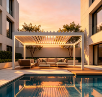 Couverture de toit de pergola en aluminium Sweet Home pour repas en plein air dans la cour