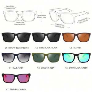 Gafas de Sol Deportivas Polarizadas Vintage 2021 para Mujer, UV400, Negras, Gafas de Sol Polarizadas Cuadradas para Hombre - Product Image 5