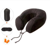 Oreiller de voyage en mousse à mémoire de forme 100% Oreiller de cou pour costume d'avion tissé