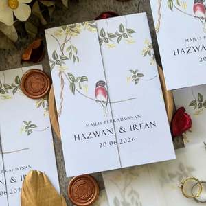 Invitation de mariage moderne de qualité supérieure, imprimée en typographie, avec papier et carton de luxe, personnalisable en gros pour événements - Product Image 2