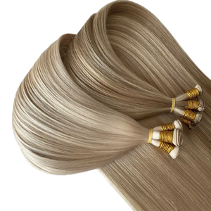 Jasminebeauty 100g Genius Weft Hair Blonde Highlights Double Drawn Hand Tied Genius Weft Human Hair Extensions Europe hair - Product Image 1
