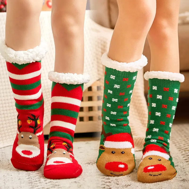 Calze natalizie all'ingrosso di buona qualità calze natalizie personalizzate per le vacanze di natale leggings caldi natalizi da donna