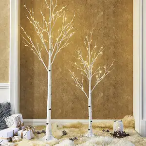 120cm decorazione natalizia per esterni display per esterni ramo artificiale bianco caldo led ramoscello albero di betulla luce da giardino