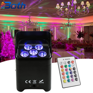 Battery Powered 6x18W RGBWA+UV 6-in-1 LED Par Light with Flight Case DMX Wireless Uplight for DJ Wedding Party - Product Image 1