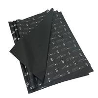 Papier de soie noir métallisé, papier d'emballage pour vêtements avec logo personnalisé imprimé, papier d'emballage motif vache