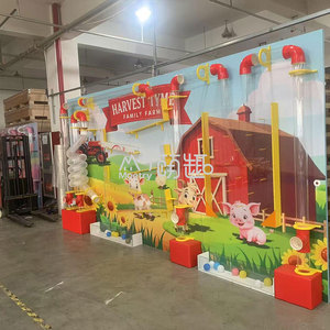 Pared de Pelotas Interactiva con Temática de Granja para Niños, Multifuncional, Tamaño Personalizable, Equipo Educativo STEM, Parque <span class=keywords><strong>Infantil</strong></span> Interior de <span class=keywords><strong>Madera</strong></span> - Product Image 2