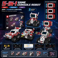 Kit de Robot de Batalla LED para Consola de Juegos, 5 en 1, Control Remoto por Aplicación, Ladrillos de Construcción Transformables Programables, Juguete STEM para Niños, Regalo