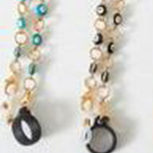 Collana con Catena di Perline Z Fashion 70Cm Placcata Oro con Perle Imitate e Anello per Occhiali, Uso Quotidiano Femminile - Product Image 5