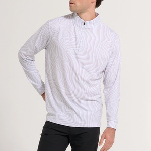 Camisetas de golf con cremallera de un cuarto para hombre, elásticas, personalizadas, con estampado, de manga larga, estilo urbano, en oferta - Product Image 6