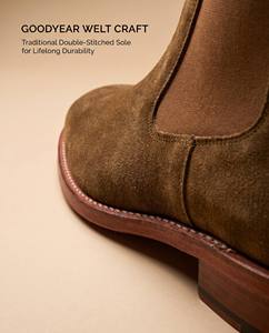 Botas <span class=keywords><strong>Chelsea</strong></span> Premium con Construcción Goodyear para Hombre, de Cuero de Ante, Media Caña, Plataforma Antideslizante, Zapatos Clásicos de Vestir para <span class=keywords><strong>Caballero</strong></span>, OEM Personalizado - Product Image 3