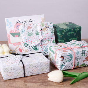 Vente en gros de rouleaux de mouchoirs d'anniversaire de haute qualité série d'animaux de dessin animé emballage rouleau de papier d'emballage artisanat supérieur - Product Image 5