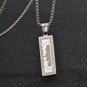 2026 18K Vergoldete Edelstahl Hip-Hop Herren Mode-Schmuck US-Dollar Anhänger Halskette $100 Bargeld-Halskette - Product Image 4