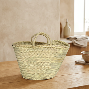 Paniers Doum marocains originaux tissés à la main, grands, avec poignées, personnalisables, style unique, sacs de courses de haute qualité, motif naturel - Product Image 3