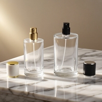 Bouteilles de pulvérisation de luxe pompe d'atomiseur de parfum bouteilles de parfum en verre rondes de cylindre de fantaisie 50ml 100ml 15mm bouteilles de parfum de cou de sertissage