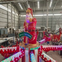 Décor de Luxe : Manège de Père Noël Auto-Propulsé avec Lumières Colorées Programmables pour Expositions de Noël Extérieures Haut de Gamme en Centres Commerciaux