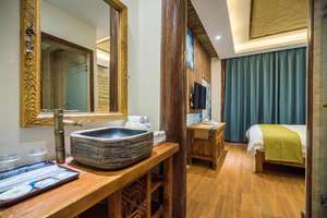 Meubles de chambre à coucher <span class=keywords><strong>d</strong></span>'hôtel sur mesure Ensemble de chambre à coucher 5 pièces Lit Armoire Placard Coiffeuse et banc <span class=keywords><strong>inclus</strong></span> pour projet <span class=keywords><strong>d</strong></span>'appartement et de villa - Product Image 5