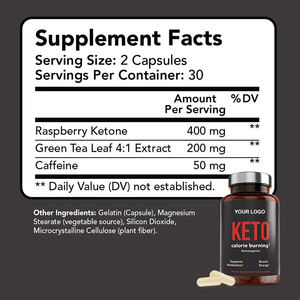 OEM Private Label Grüntee Blatt Himbeer Keton Koffein Kalorien verbrennung Keto Kapsel Ballaststoffe Ergänzung zur Gewichts reduktion - Product Image 2