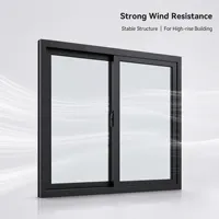 Ventana Corredera de Aluminio Ahorradora de Energía, Resistente a Impactos de Huracanes, Vidrio Templado para Obras de Construcción Residencial