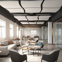 Qinsound - Paneles Acústicos Suspendidos Ondulados de Fibra de Vidrio, Insonorizantes y Artísticos para Techo, para Restaurantes, Oficinas, Centros Comerciales
