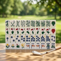 Jeu de Mahjong américain en acrylique de luxe, 160 tuiles, thème Tournoi de golf Masters Country Club moderne, motif personnalisé, pliable et portable