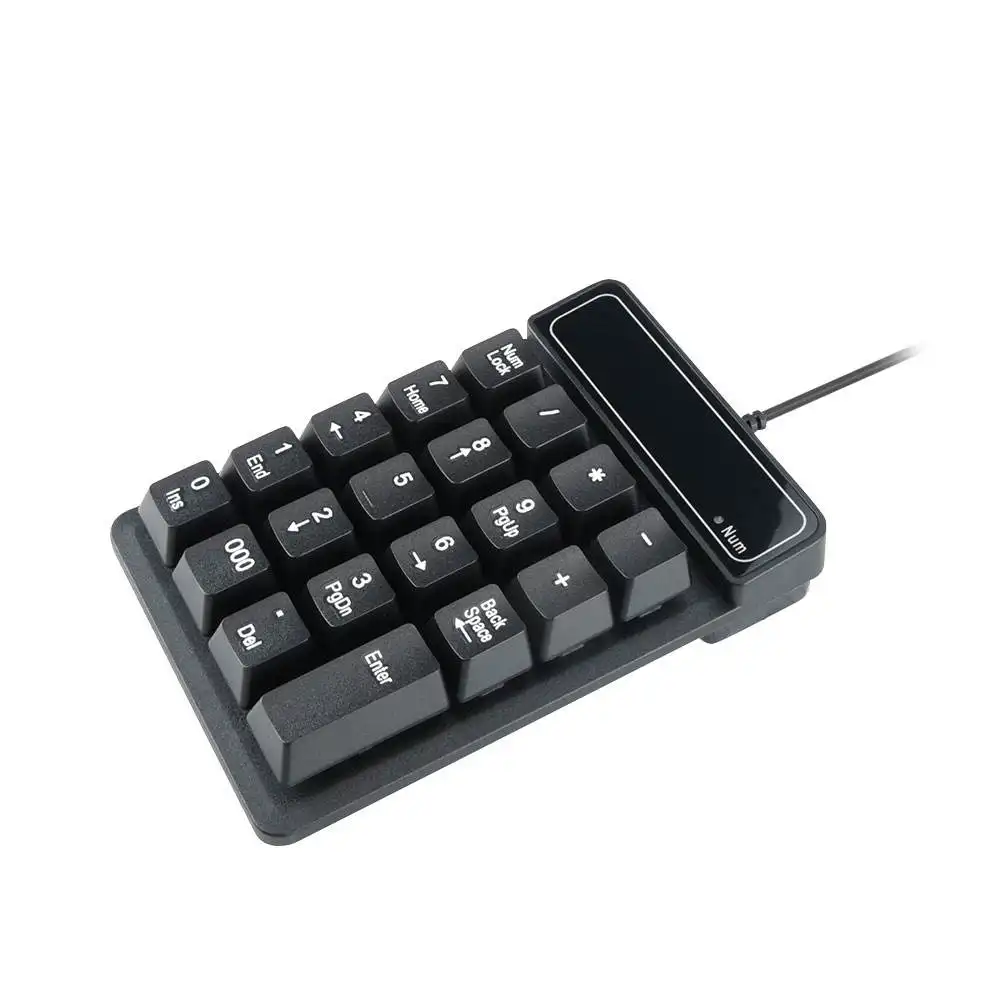 Draagbare 19 Keys Mini Usb Bedraad Numeriek Toetsenbord Opgeschort Mechanische Toetsenbord Voor Computer Pc Laptop