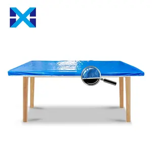 غطاء طاولة بلاستيكي مرن من البولي إيثيلين غطاء طاولة معطف واق من المطر يتقلص شكل مربع مستدير مصنوع يدويًا