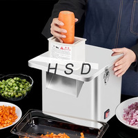 Commerciële elektrische automatische keukenmachine, multifunctionele groentesnijmachine voor aardappelchips en geraspte wortelen