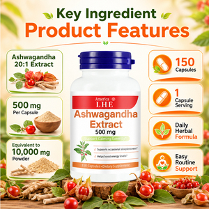Extracto de Ashwagandha con Ingredientes Personalizados, Suplemento de 500 mg para Adultos, Mejora la Calidad del Sueño, Cápsulas Herbales de Ashwagandha - Product Image 4