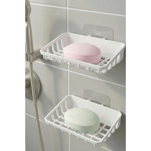 Juego de Jaboneras Minimalistas de Plástico para Montar en la Pared, Rectangulares, con Drenaje Automático, para Baño, Fregadero, Cocina, Tipo Ventosa - Product Image 3