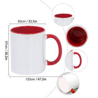 Mug en céramique 11 oz avec revêtement de sublimation par transfert thermique, motif bicolore, vierge, pour cadeaux promotionnels de fêtes - Design créatif et tendance