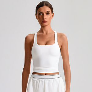 Women's High Support Yoga Tank Top Racer Back Four-Way <strong>Stretch</strong> Breathable Quick Dry Running <strong>Bra</strong> - Product Image 3