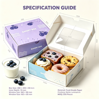 Boîte à gâteau mousse personnalisée en papier pour petit dessert mousse, emballage pour boulangerie