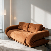 Ensemble de canapés modulaires modernes en velours côtelé avec ottoman pour salon, chambre, hôtel, appartement, mobilier de salon minimaliste