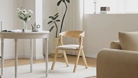 Chaise de salle à manger en bois massif DISHI Nordic, chaise de réception simple et créative pour café, salon de thé, ou boutique.