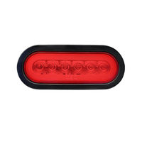 Feu arrière ovale à LED certifié ECE R7 pour camion, 6 pouces, encastré, avec indicateur de freinage et de stop pour remorque, lampe combinée avec passe-câble en PVC noir