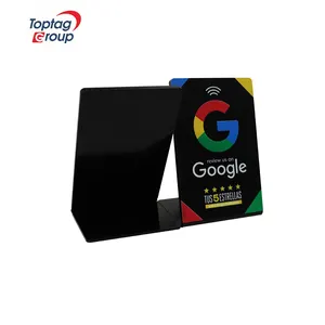 Tùy chỉnh 105*70 NFC bảng Acrylic Google xem xét NFC đứng với mã QR