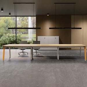 Mesa de Conferencia Ejecutiva Moderna y de Lujo LIWEI, Extensible, de Madera, para Oficina en Casa o Sala de Estar, Gran Venta - Product Image 1