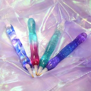 Kim cương nghệ thuật sơn khoan hạt bút phụ kiện công cụ kitdiamond sơn khoan bút placers đầu và đất sét tỏa sáng màu xanh - Product Image 5