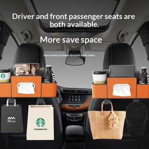 Caja de Almacenamiento Multifuncional de Cuero para Asiento Trasero de Coche con Caja para Pañuelos, Portavasos, Gancho, 1-3 Compartimentos - Product Image 2