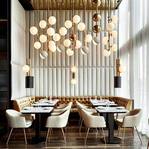 Hotel di lusso caffetteria <span class=keywords><strong>piazza</strong></span> di marmo velluto tavolo <span class=keywords><strong>e</strong></span> sedia in pelle commerciale caffè divano posti a sedere ristorante mobili stand - Product Image 2