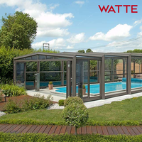 Système de fenêtre de toit rétractable moderne pour terrasse extérieure, restaurant, piscine, étanche, en aluminium, protection UV, thermique