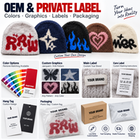 Bonnet en tricot jacquard Y2K personnalisé avec logo, broderie 3D, motif crâne Mea Culpa, doux et chaud pour l'hiver
