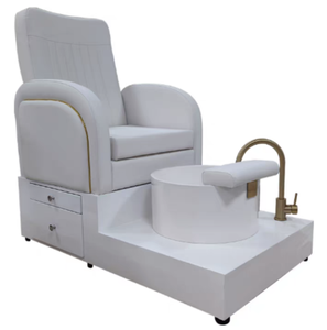 Chaise de pédicure de luxe moderne en bois massif, nouveau design, mobilier de salon avec finition vernie pour manucure et massage des pieds - Product Image 2