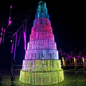 Spiral Cone Christmas Tree with LED <b>Lights</b> Commercial Grade Outdoor Holiday Decor - Product Image 1
