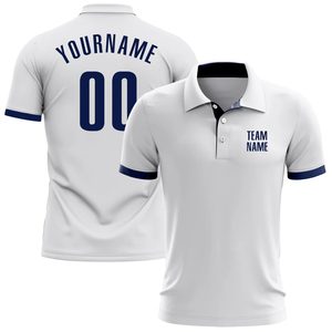 Custom White Navy Performance Golf Polo Shirt Private Label OEM Personalized Solid Color Polo Shirt for Men's Women's