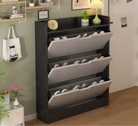Meuble à chaussures moderne ultra-fin en bois pour petits appartements - Casier d'entrée étroit pour rangement