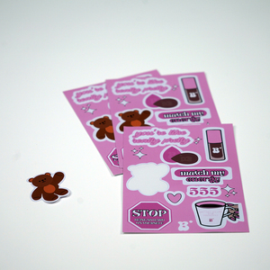 Adesivi adesivi impermeabili all'ingrosso <span class=keywords><strong>con</strong></span> stampa logo carta kiss cut etichette fogli adesivi personalizzati per i bambini - Product Image 5